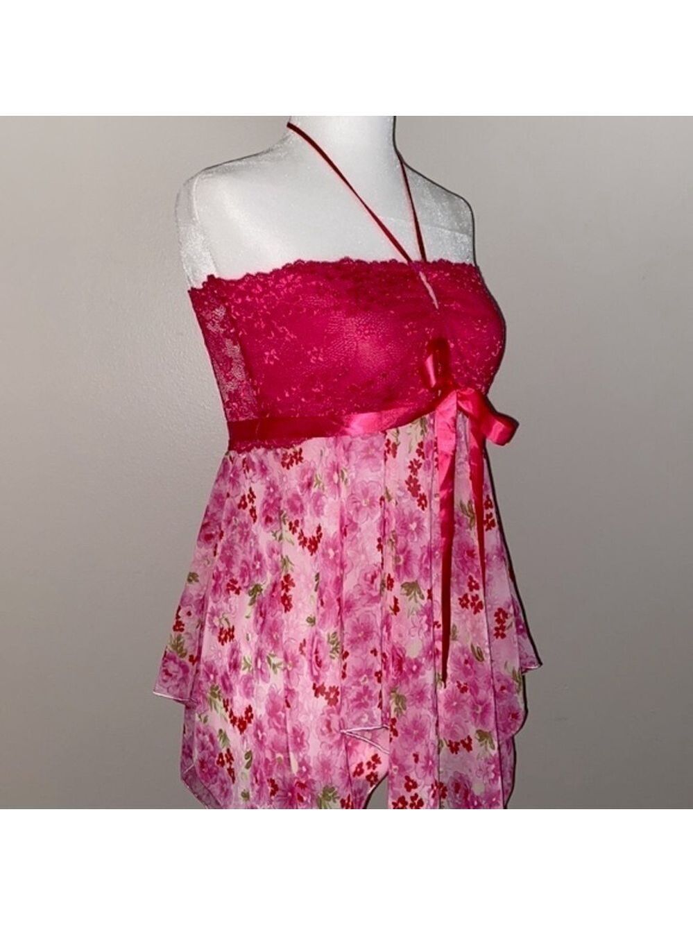 Victoria’s Secret vintage floral scarf halter top - Picture 4 of 6